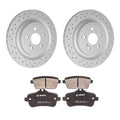 Hella Rear Rotors & Bosch QuietCast Ceramic Disc Brake Pads Kit for C117 CLA45 AMG (2014–2019)