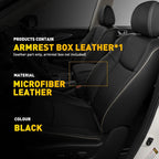 Console Lid Armrest Cover for Infiniti QX60 (2014–2020) PU Leather Black