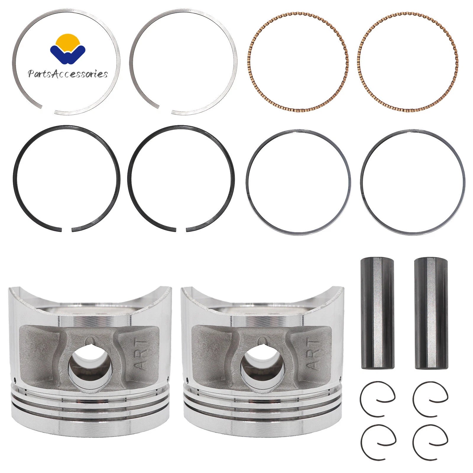 2X Crankshaft Engine Piston for Yamaha XV750 (1981–1983, 1988–1997)