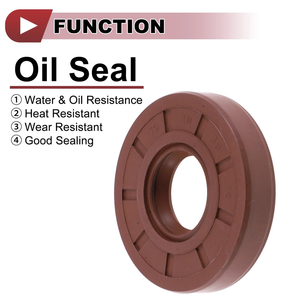 Set of 2 Oil Seal Rotary Shaft Seal FKM Rubber 20x50x10mm for Universal