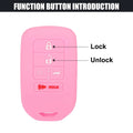 5 x Button Key Fob Cover Case Pink for Honda Accord Civic CR-V (2016-2023)