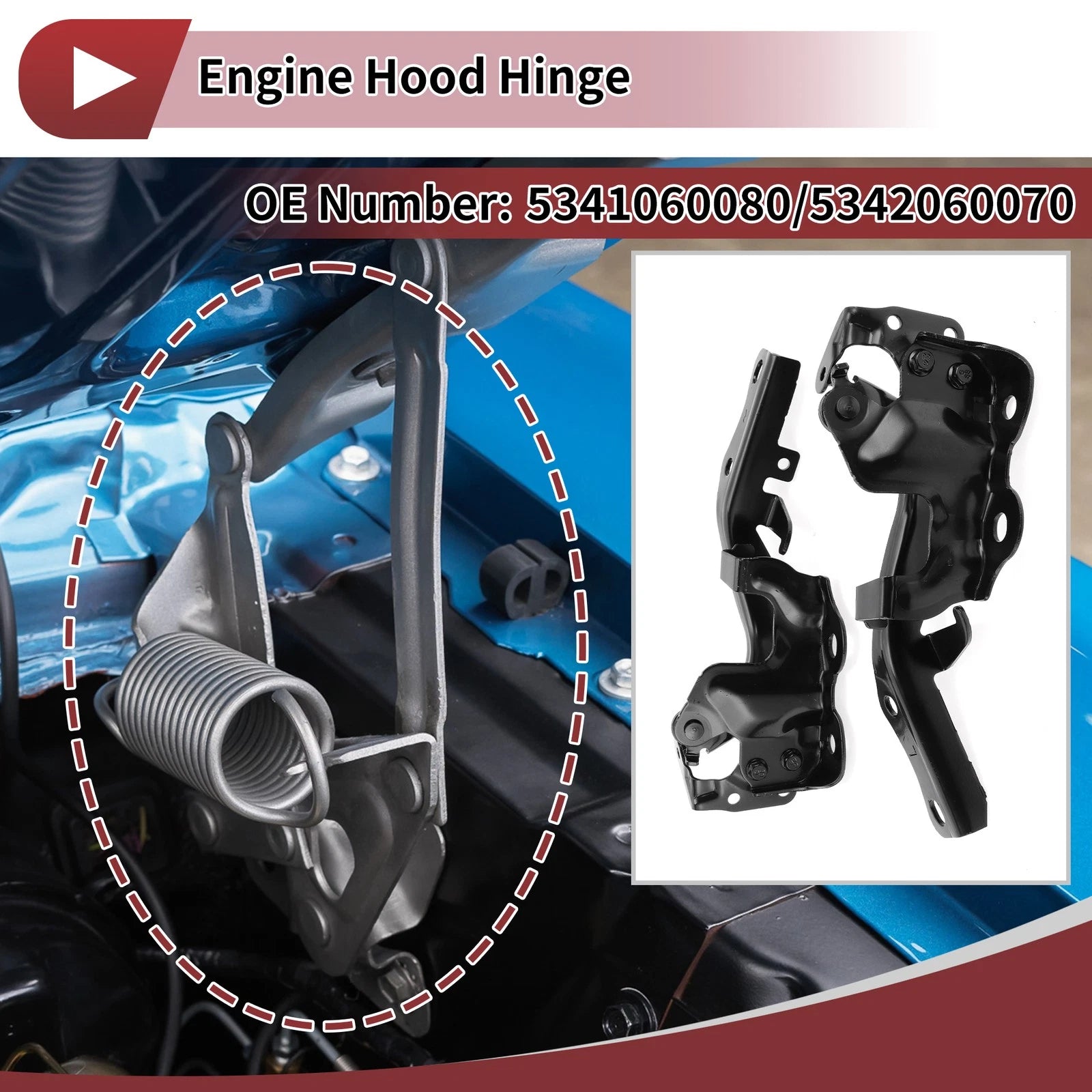 Hood Hinges for Lexus GX460 (2010–2021) 1 Pair No. 5341060080