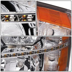 LED DRL Bar Chrome Amber Side Headlights for Chevy Silverado (2007–2014)