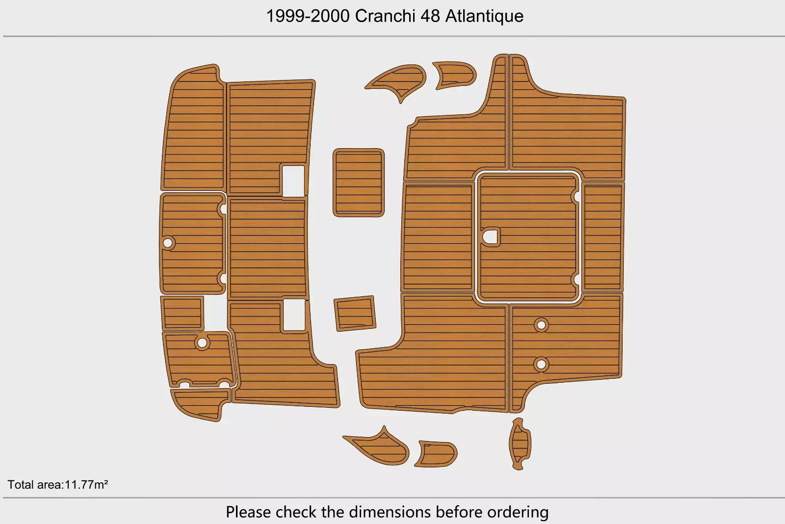 EVA Pad Foam Teak Deck Flooring for Cranchi 48 Atlantique (2000)