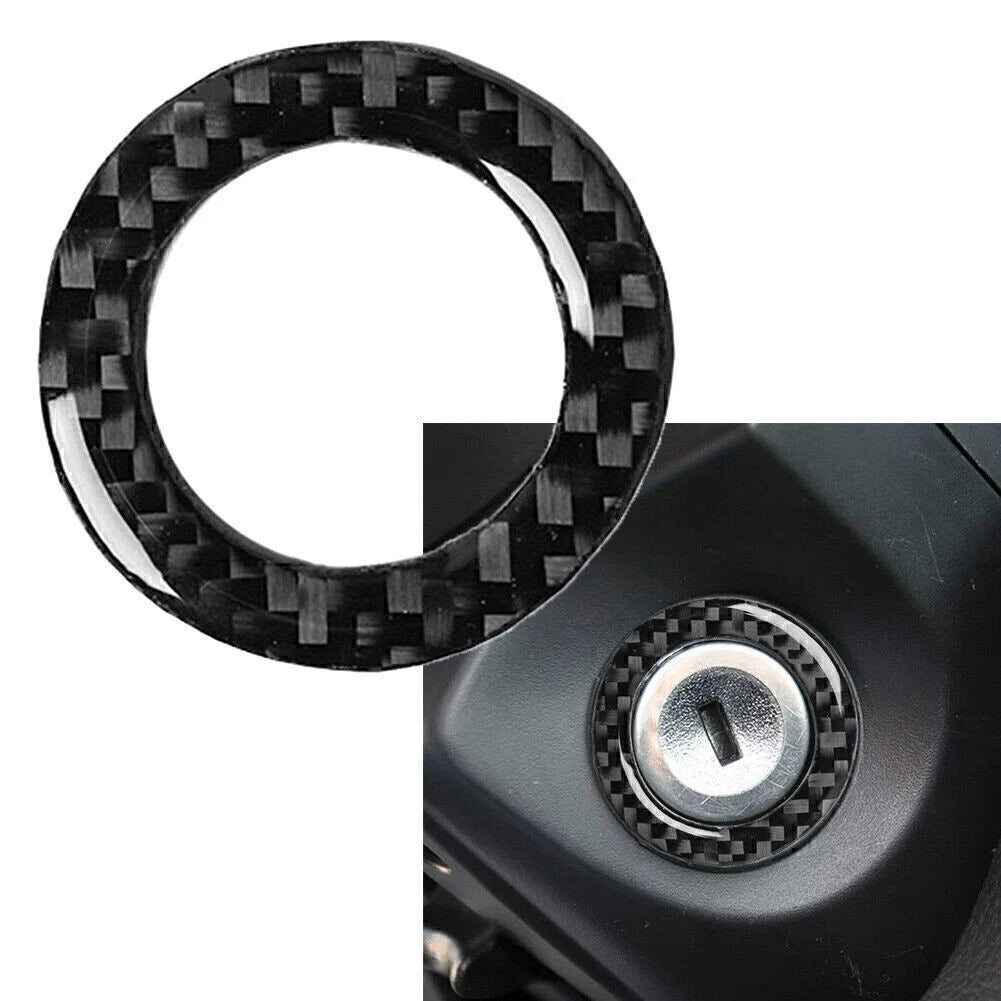 Carbon Fiber Start Stop Switch Ring Trim Cover for Ford Mustang (2009–2013)