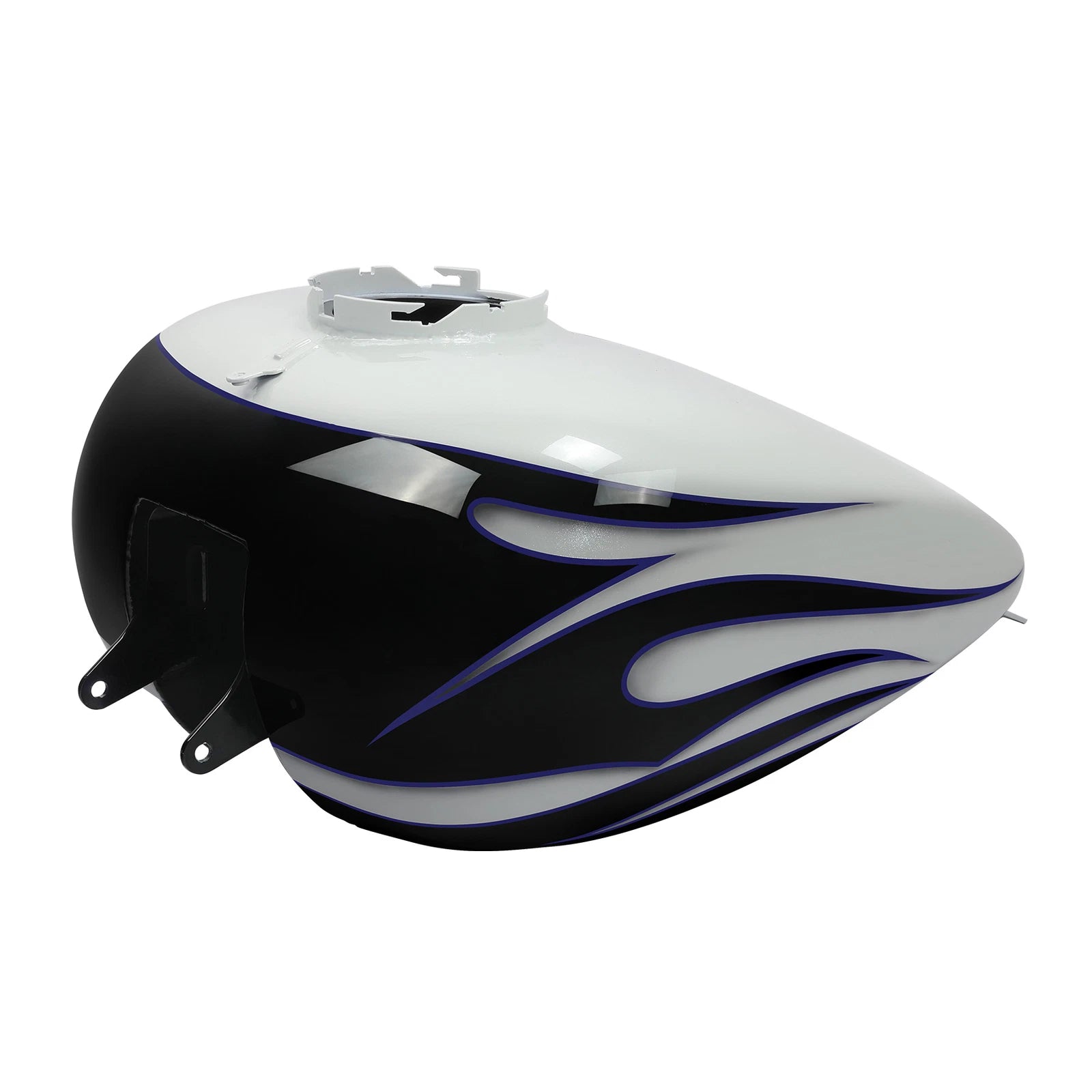 Fuel Gas Tank for Harley Touring (2008–2023) - White Amethyst Black Flames