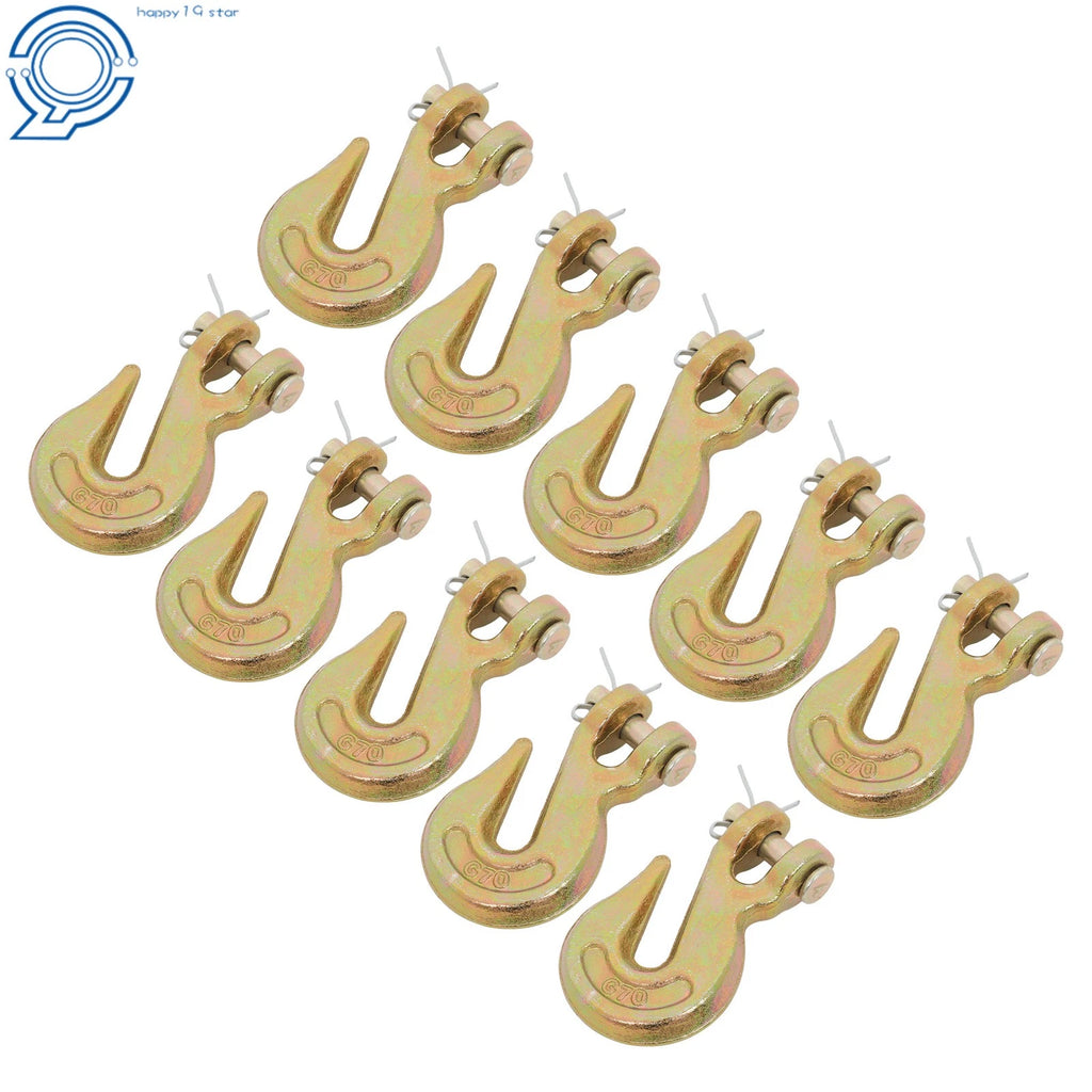 10 Pack Clevis Grab Hooks for G70 Tow Chains (5400 lbs Capacity)