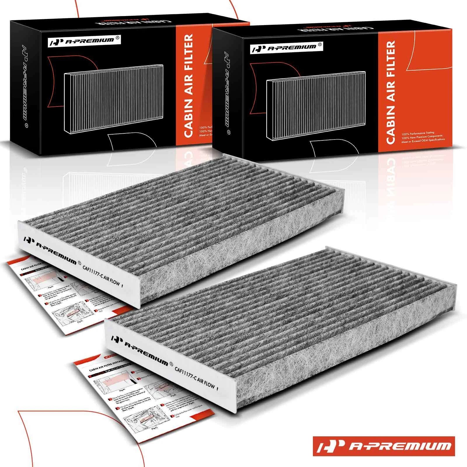 2X Activated Carbon Cabin Air Filter for Nissan Cube Juke Leaf Sentra (2009–2019)