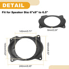 2X Speaker Spacer Ring Adapter for Toyota Corolla (2007–2018)