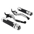 Silver Extendable Brake Clutch Levers & Handlebar Grips for Kawasaki Z1000