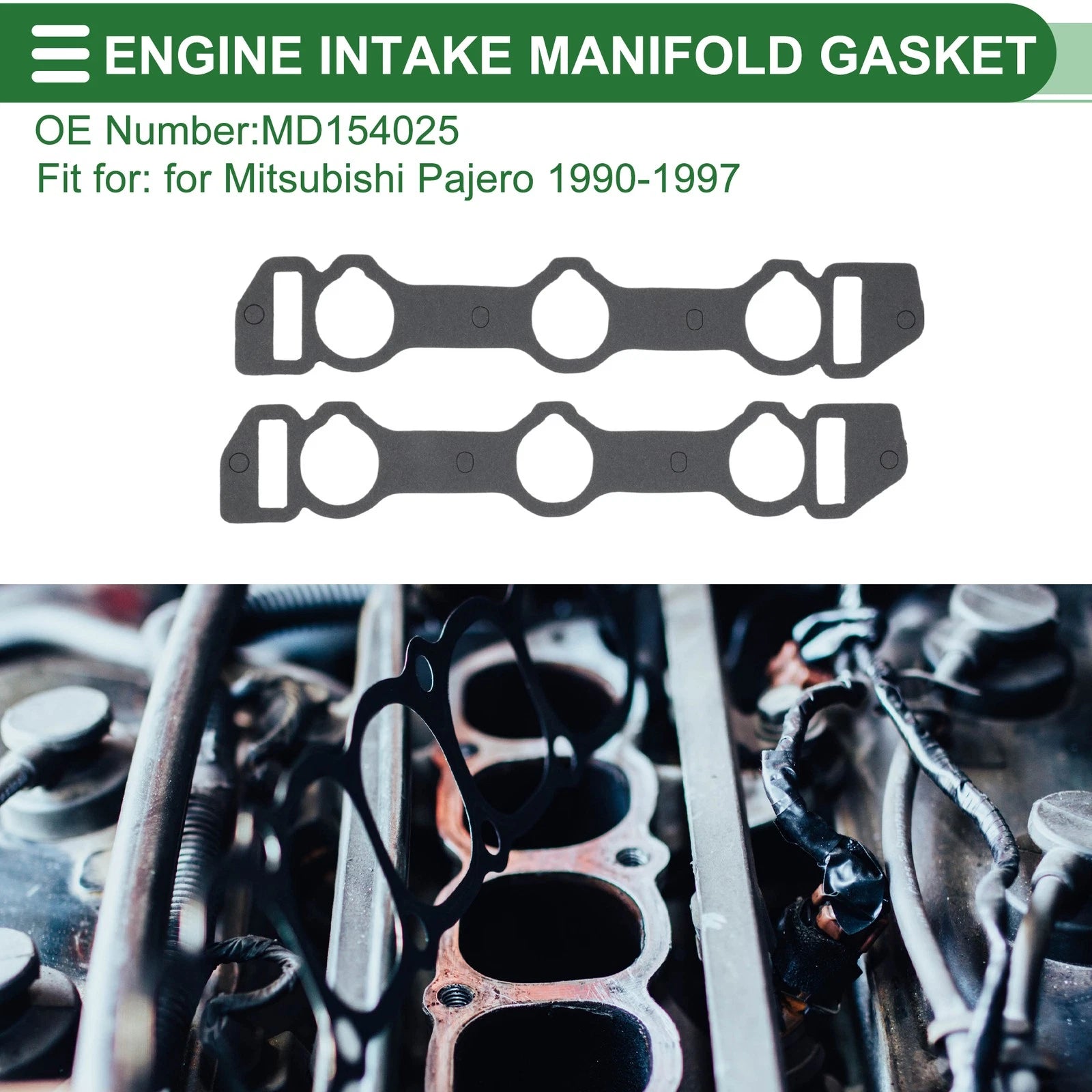 Engine Intake Manifold Gasket for Mitsubishi Pajero (1990–1997) No.MD154025