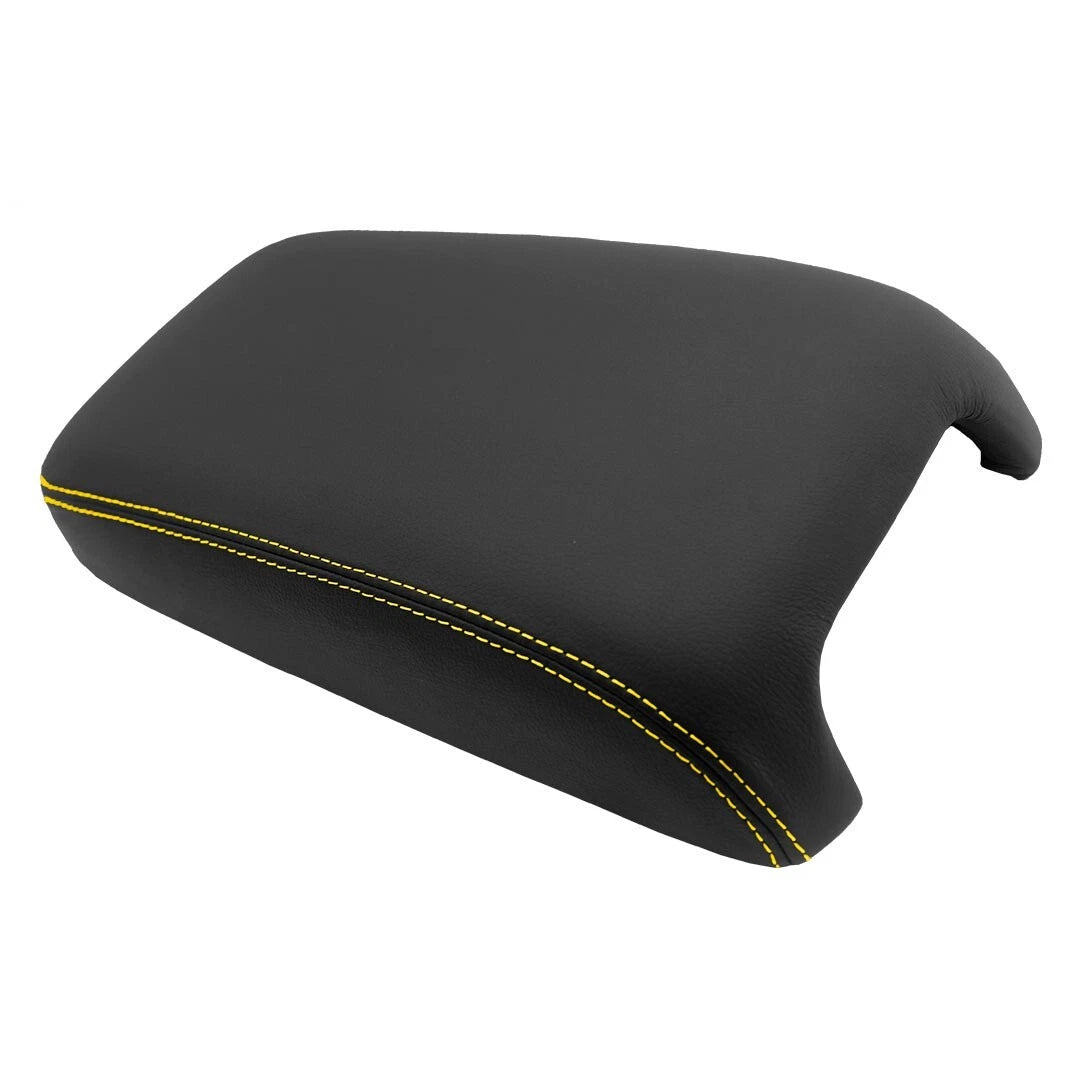 PVC Leather Console Armrest Cover for Dodge Charger (2011–2019) Yellow Stitch