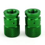 2pcs CNC Green Anti-Theft Tire Valve Stem Caps for Car Truck Bike Motorcycle
