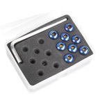 Set of 8 Steering Wheel Conical Screws with Allen Key - Blue