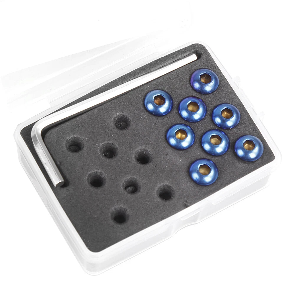 Set of 8 Steering Wheel Conical Screws with Allen Key - Blue
