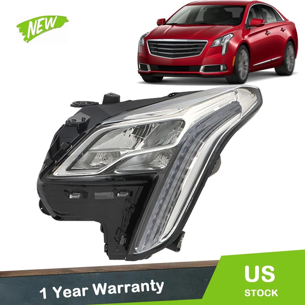LED Headlamp for Cadillac XTS (2018–2019) Chrome Clear Driver Left Side
