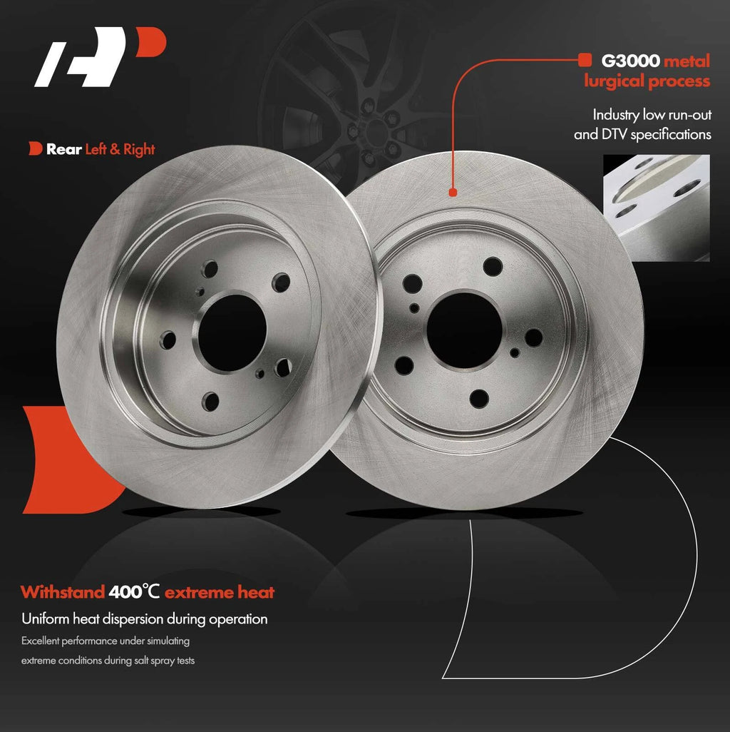 Rear Disc Brake Rotors & Ceramic Pads for Toyota Camry (2018–2023)