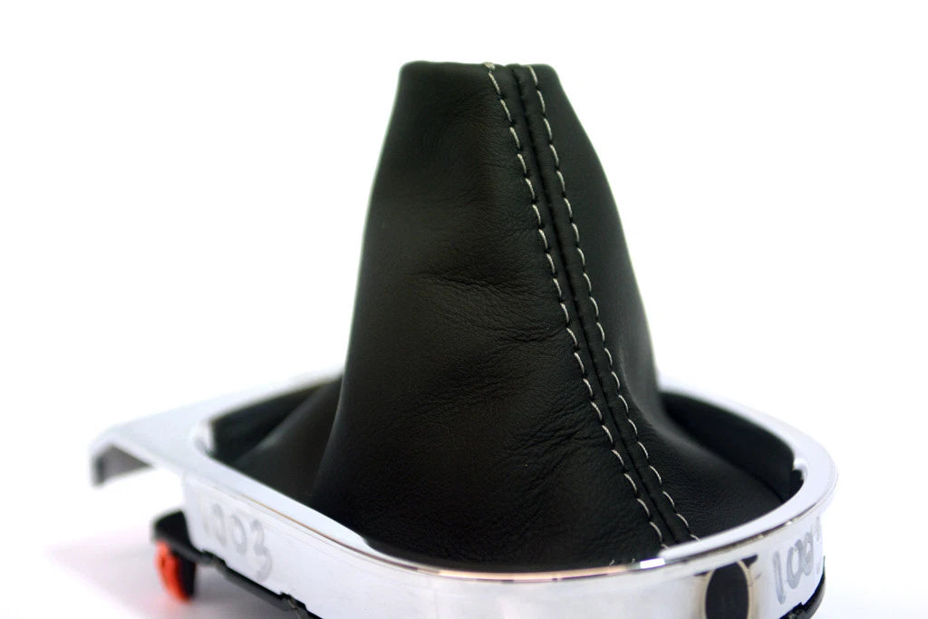 Manual Shift Boot for Ford Mustang (2015–2020) Gray Stitch Leather Synthetic