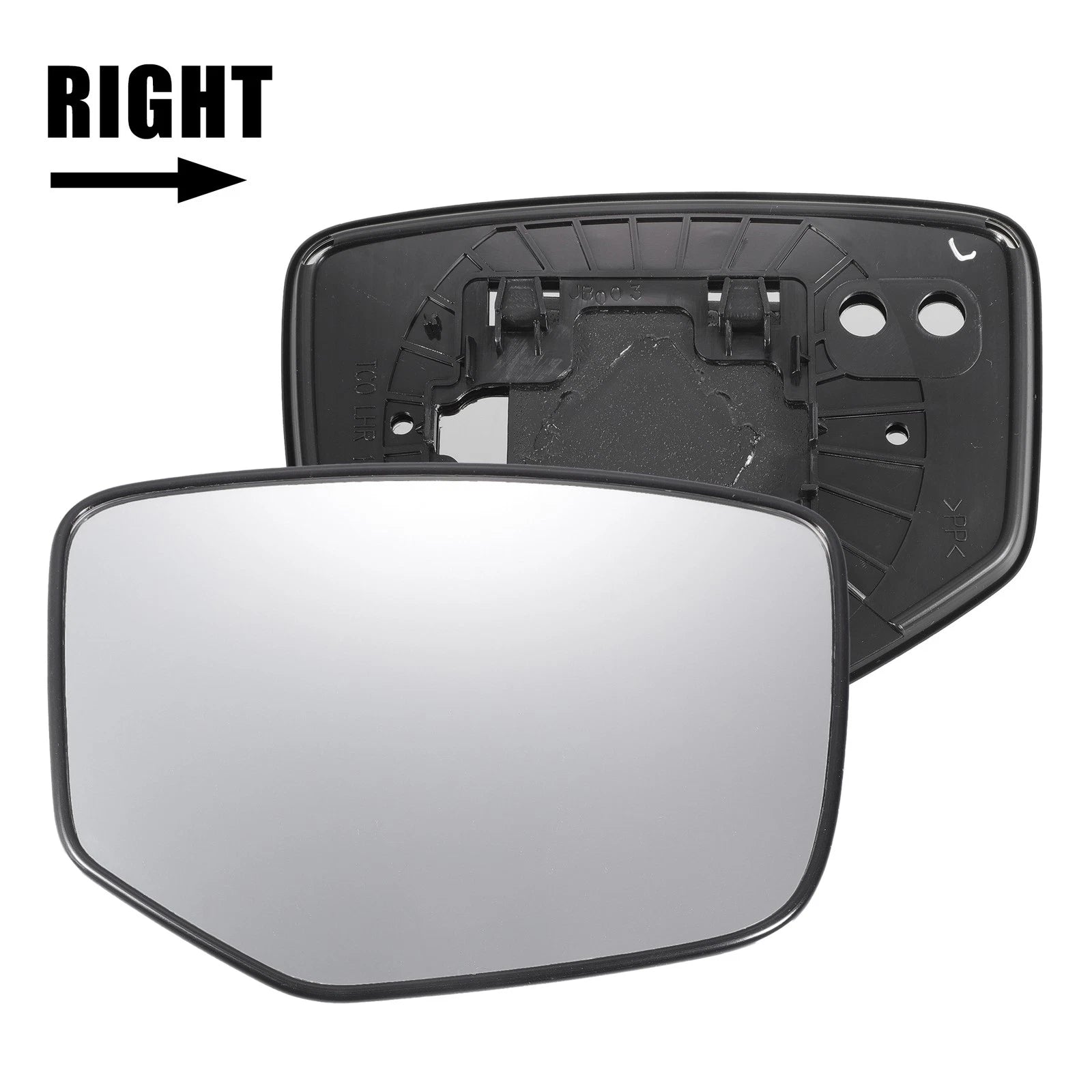 Right Side White Mirror Glass w/ Back for Honda Accord (2008–2010)