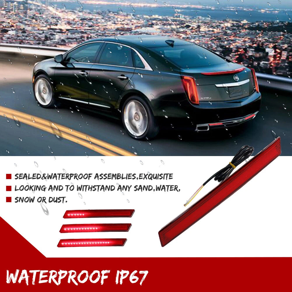 2X LED Rear Bumper Reflector Tail Lights for Cadillac XTS (2013–2017)