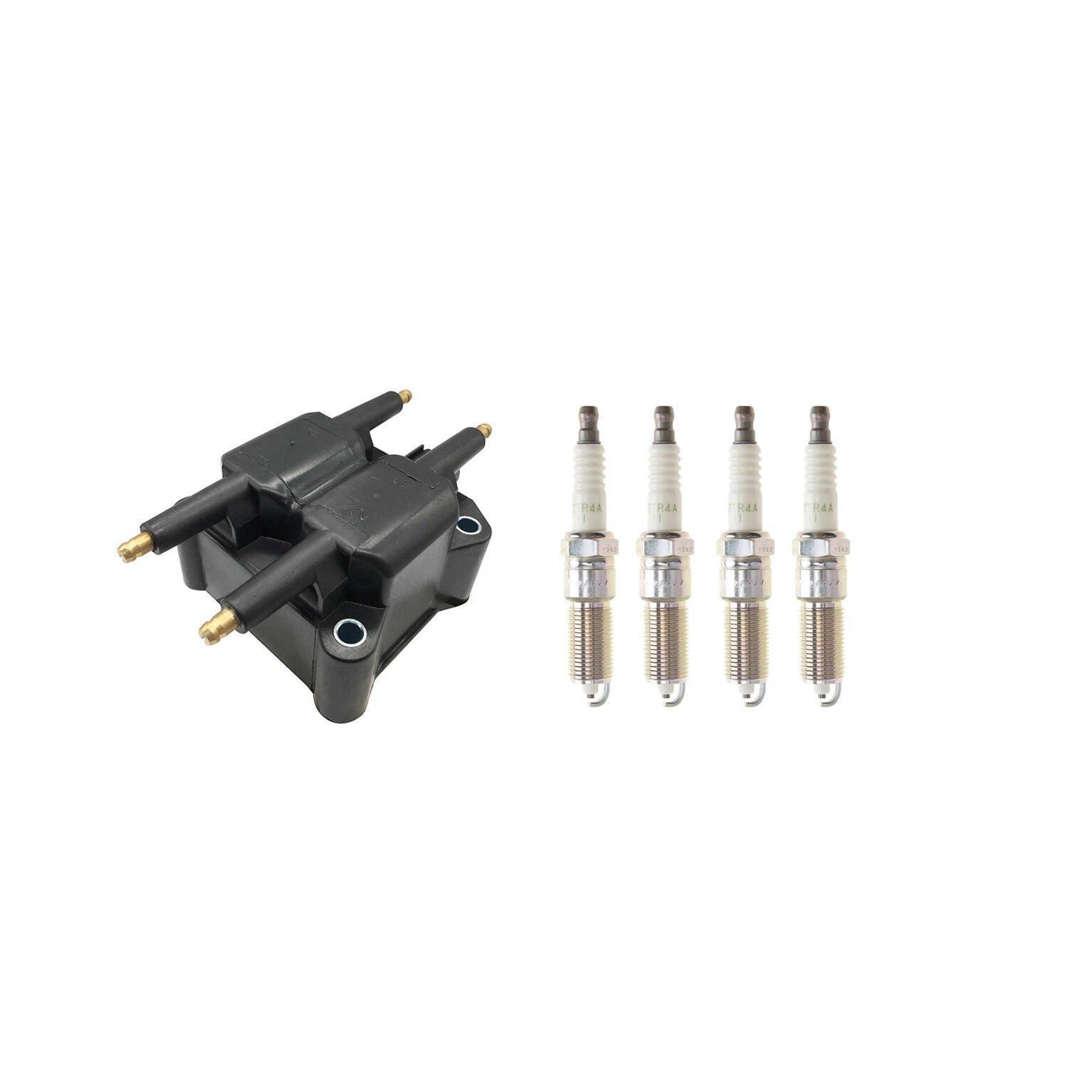 Set of 4 Hitachi Ignition Coils & NGK Spark Plugs for PT Cruiser, Stratus (2001–2010)