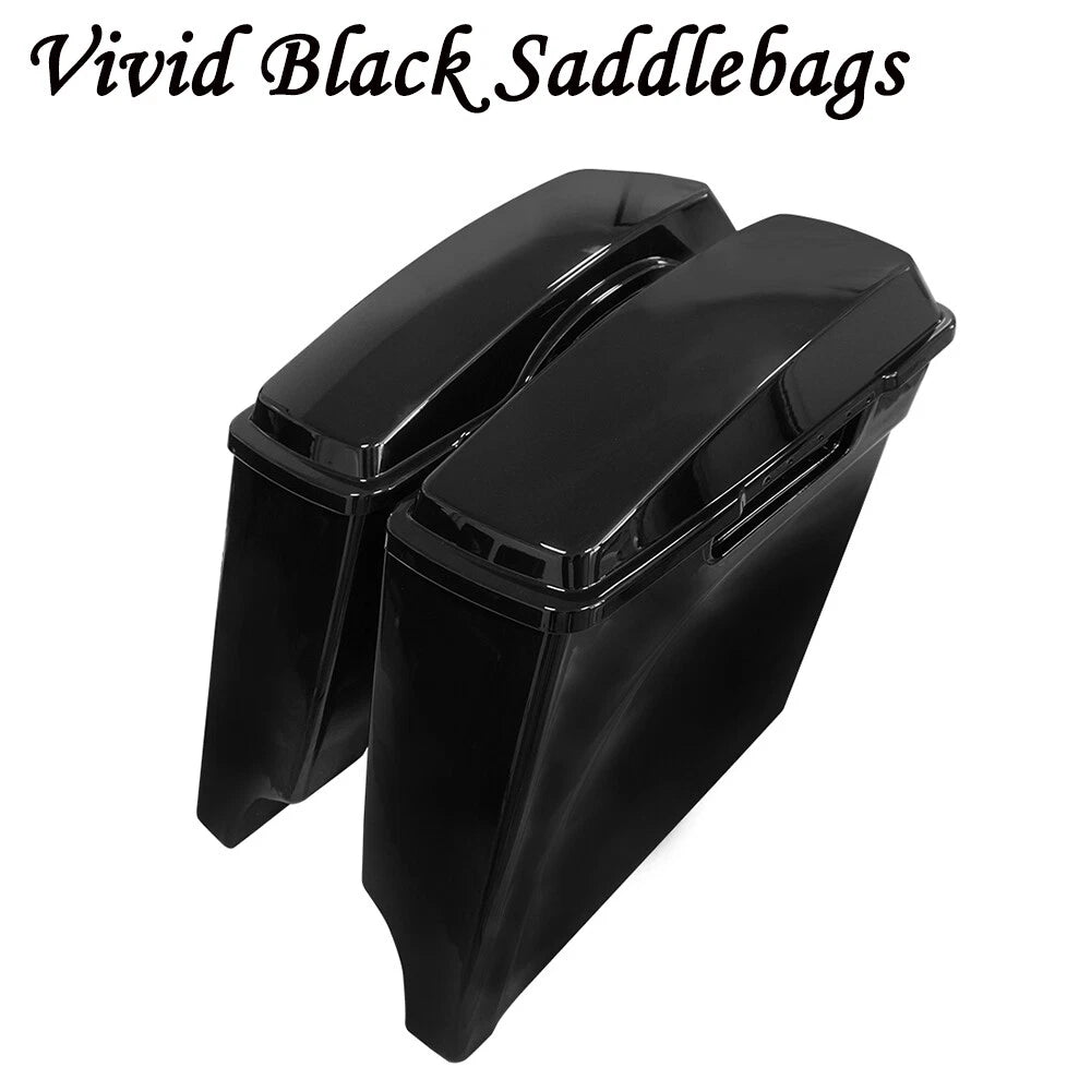 5" Stretched Extended Hard Saddle Bags for Harley Touring Road King Glide