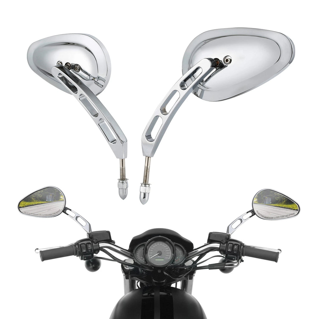 8mm Thread Rear View Mirrors for Harley Touring Sportster Dyna Softail