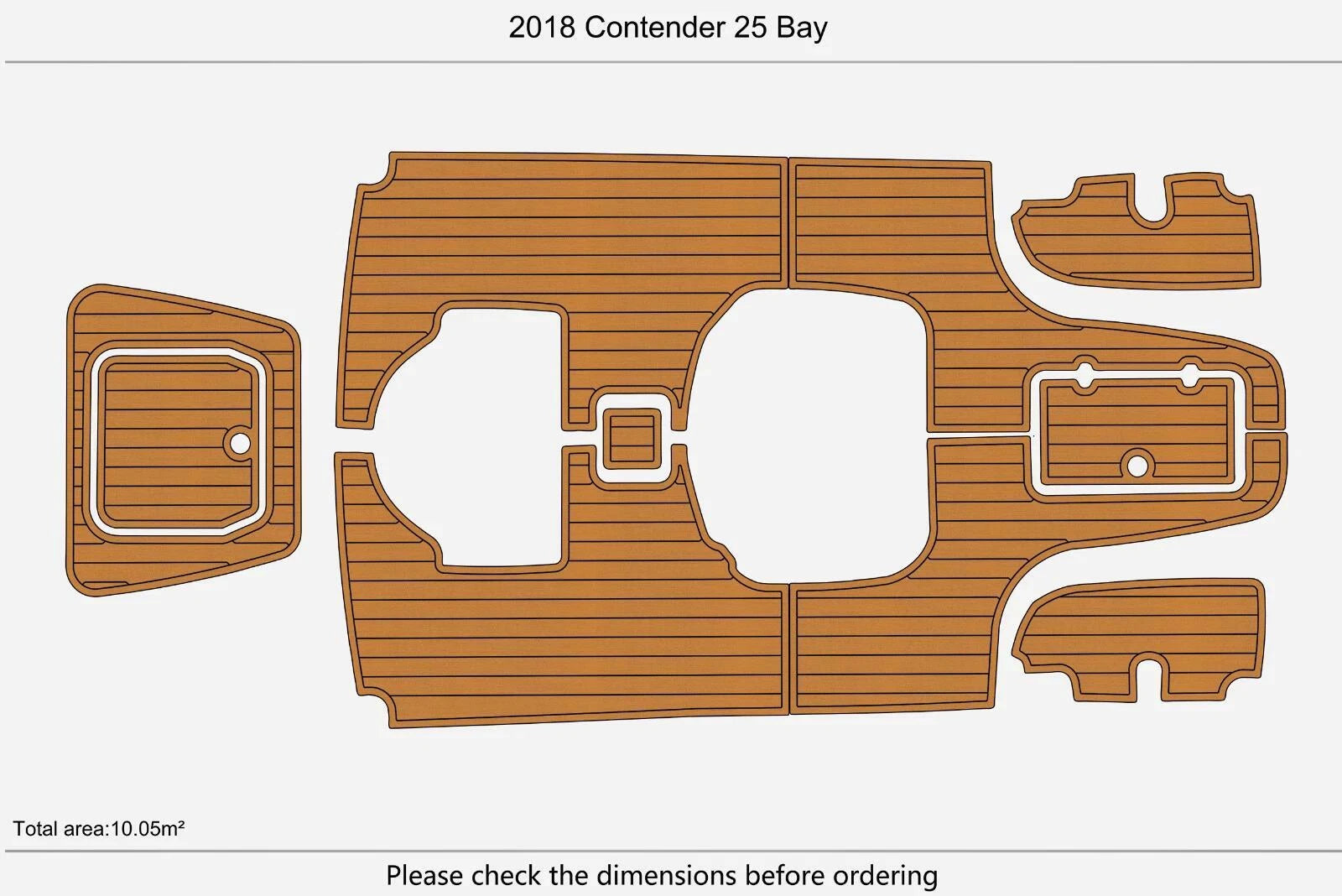 EVA Pad Teak Deck Flooring for Contender 25 Bay (2018)