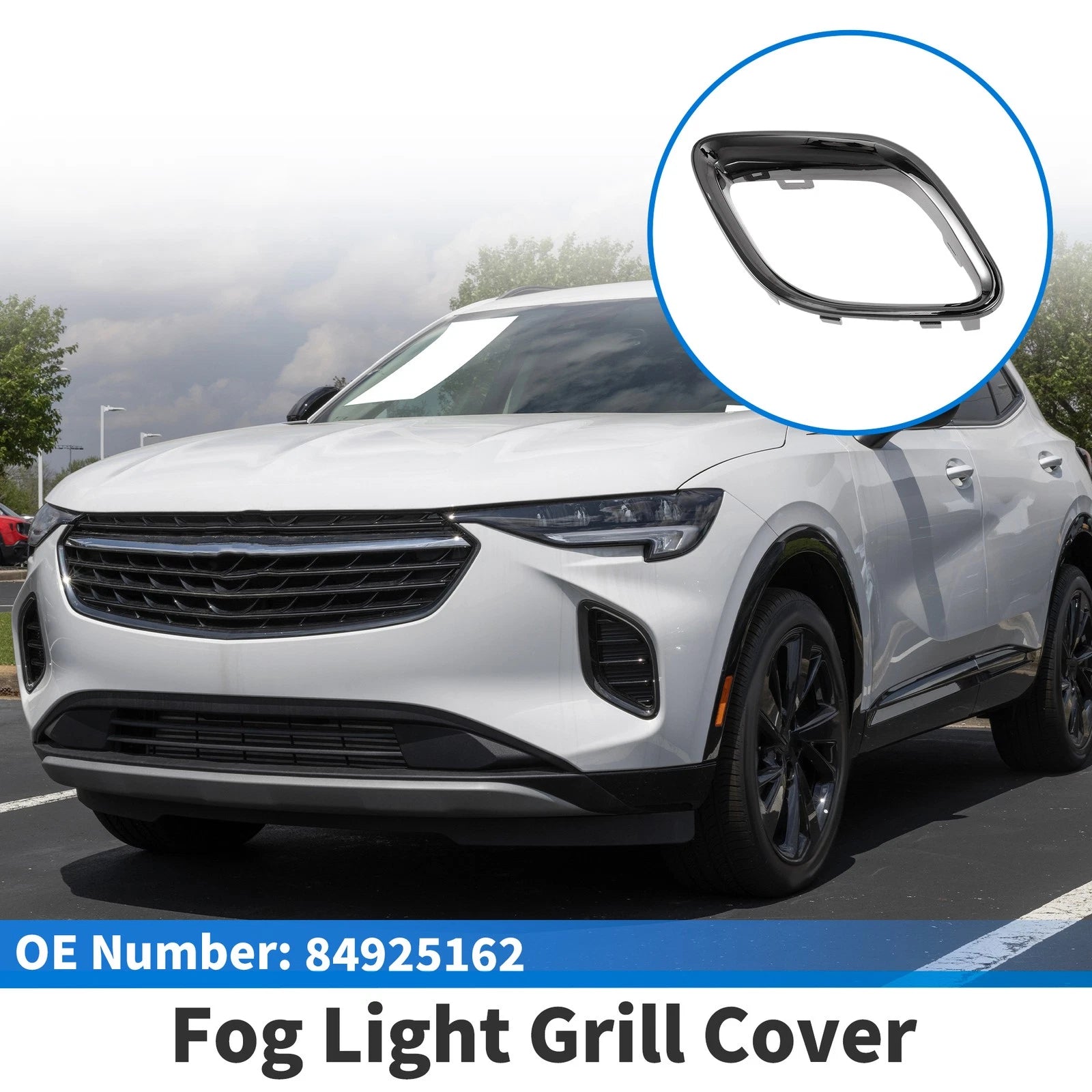 1 Pc Fog Light Grill for Buick Envision (2021–2023) No. 84925162 Black