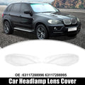 Pair Front Headlight Lens Cover Cap for BMW X5 E70 (2007-2013)