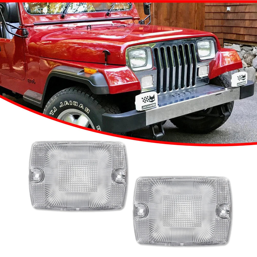 Clear Lens Front Turn Signal Parking Light Lamps for Jeep Wrangler YJ (1987–1995)