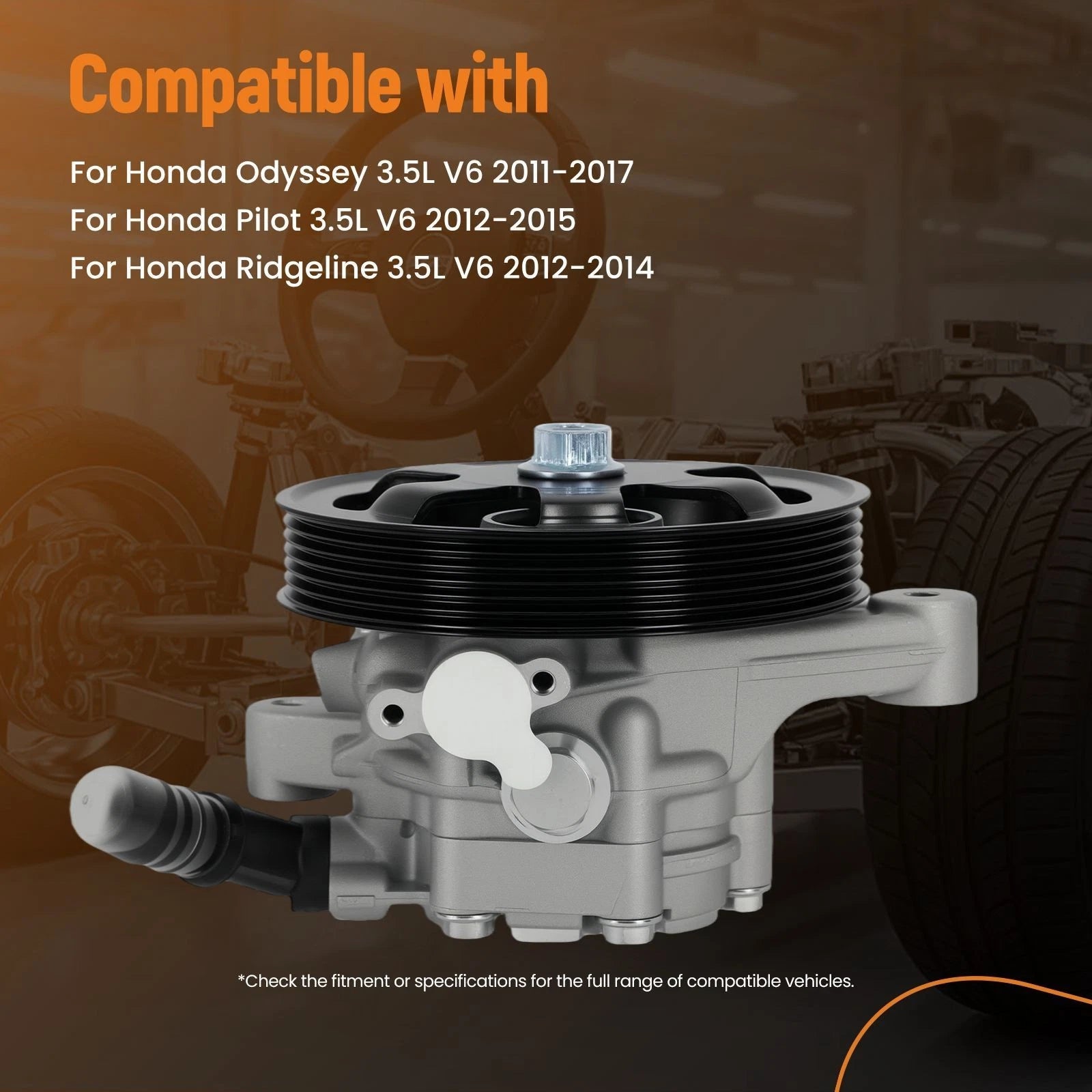 Power Steering Pump with Pulley for Honda Pilot 3.5L (2012–2015)