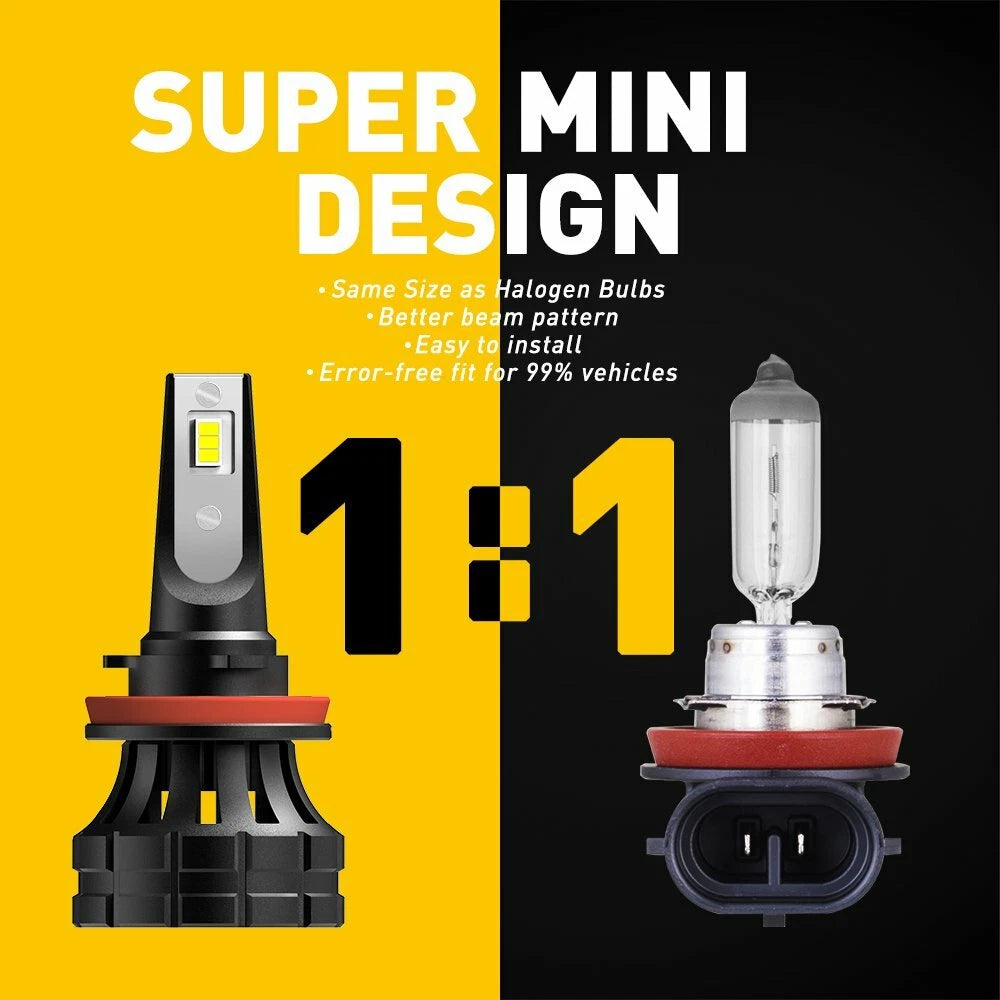 2X LED Headlight Bulbs for H11 9007 H4 (Canbus, Ultra Bright)