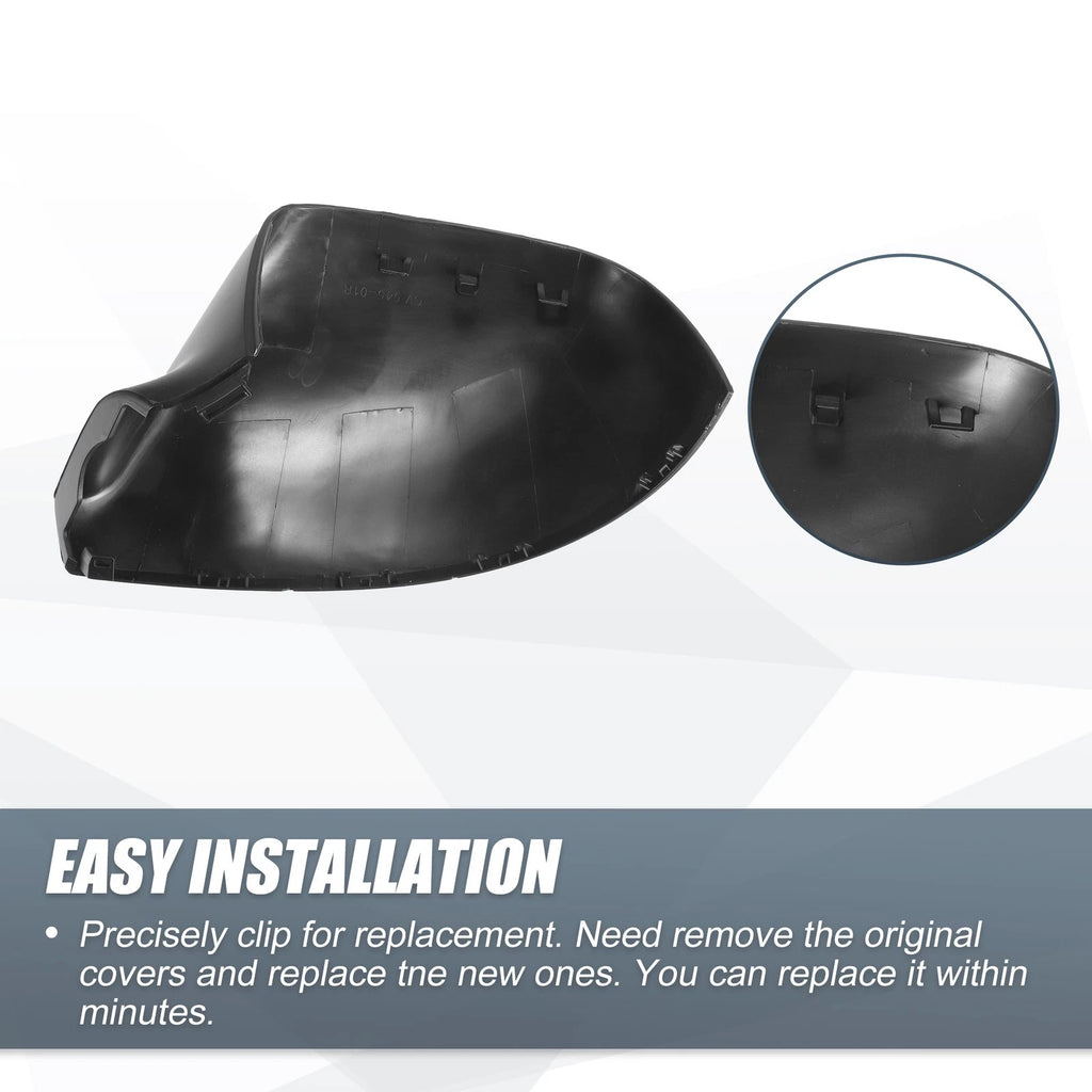 Right Side Mirror Cover Cap Matte Black for Volkswagen Transporter T5 T6 (2003–2019)