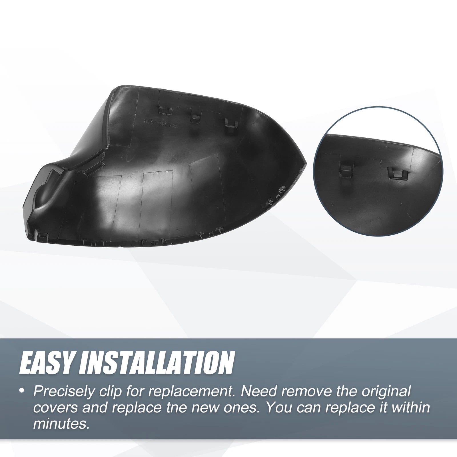 Right Side Mirror Cover Cap Matte Black for Volkswagen Transporter T5 T6 (2003–2019)