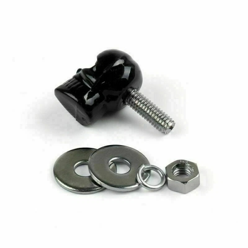 2X Black Skull License Plate Frame Screw Bolts for Universal Motorcycle