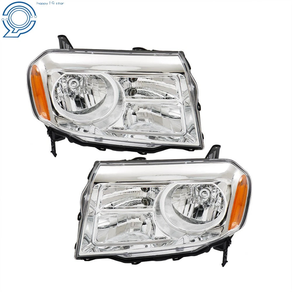 Set of 2 Halogen Headlight Assembly for Honda Pilot (2012–2015) Chrome Housing