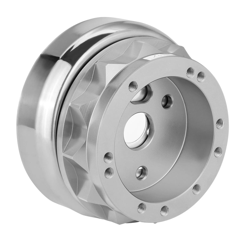 Steering Wheel Hub Adapter for Ford Fairlane Mustang (1965–1969) - Silver Aluminum 6-Bolt