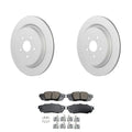 Set of 2 Bosch QuietCast Rear Rotors & Akebono ProACT Pads for RX350L RX450hL