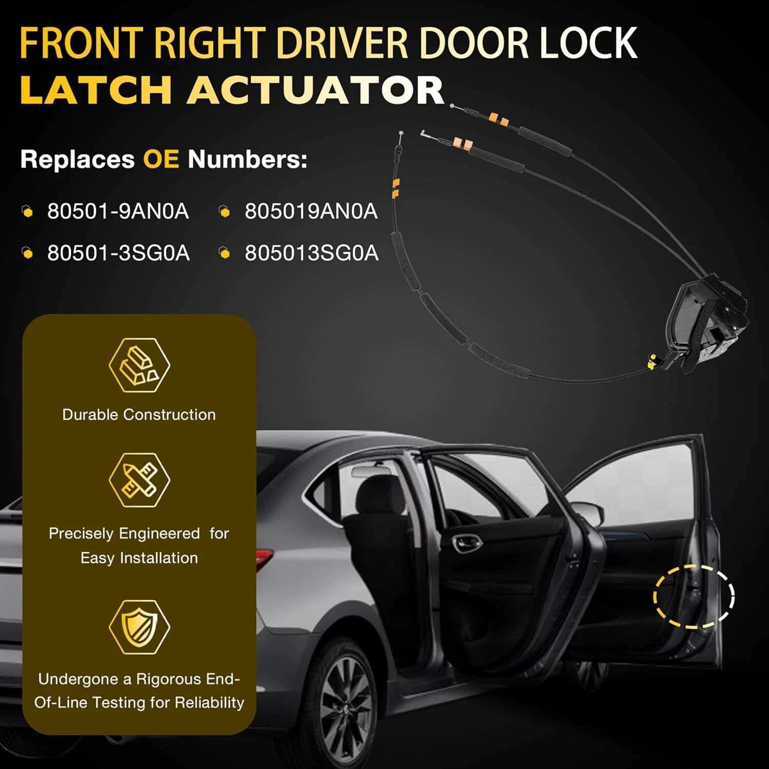 Door Latch Lock Actuator for Nissan Sentra (2013–2019) - Front Right