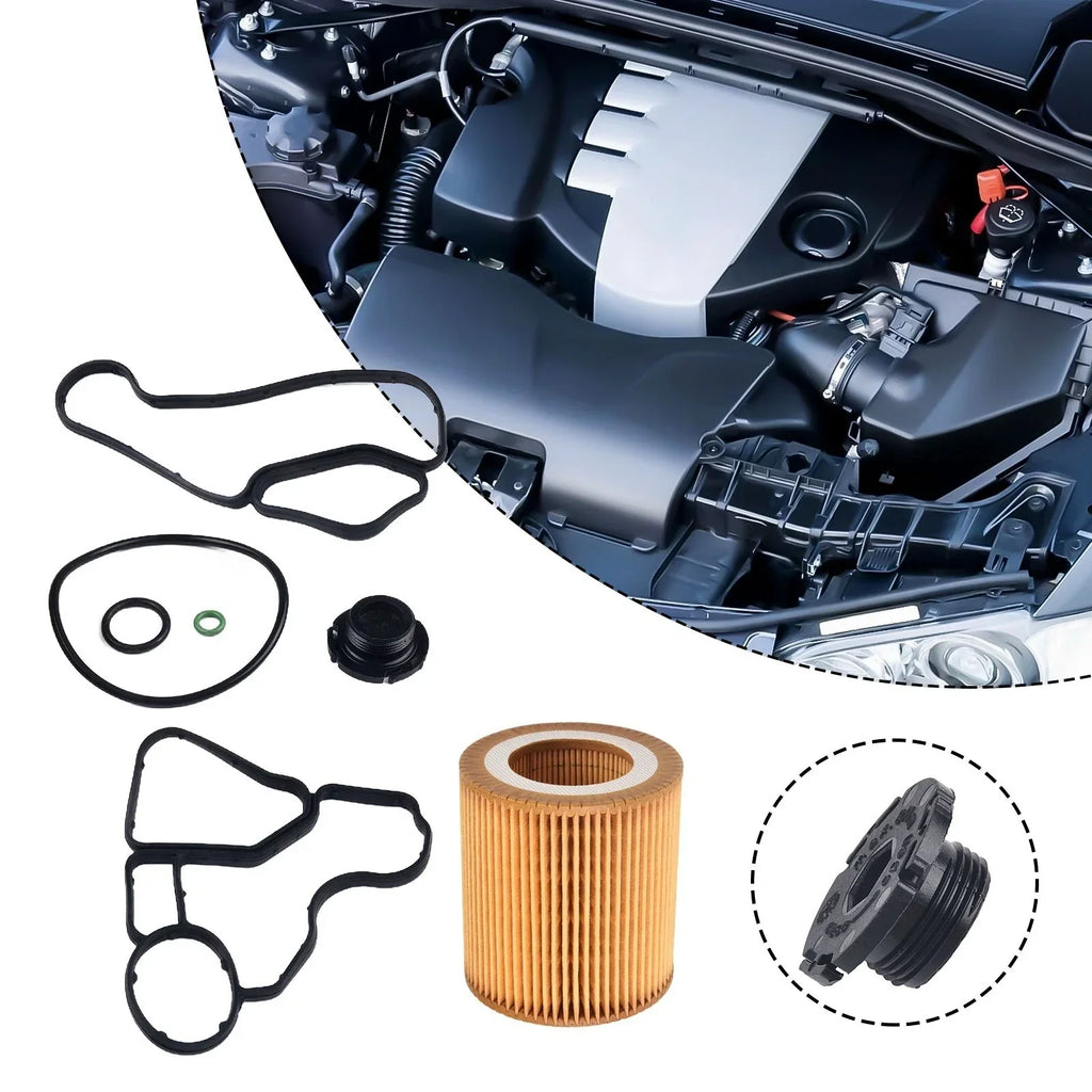 Engine Oil Filter Cooler Seal Set for X3 N26 N52 N54 N56