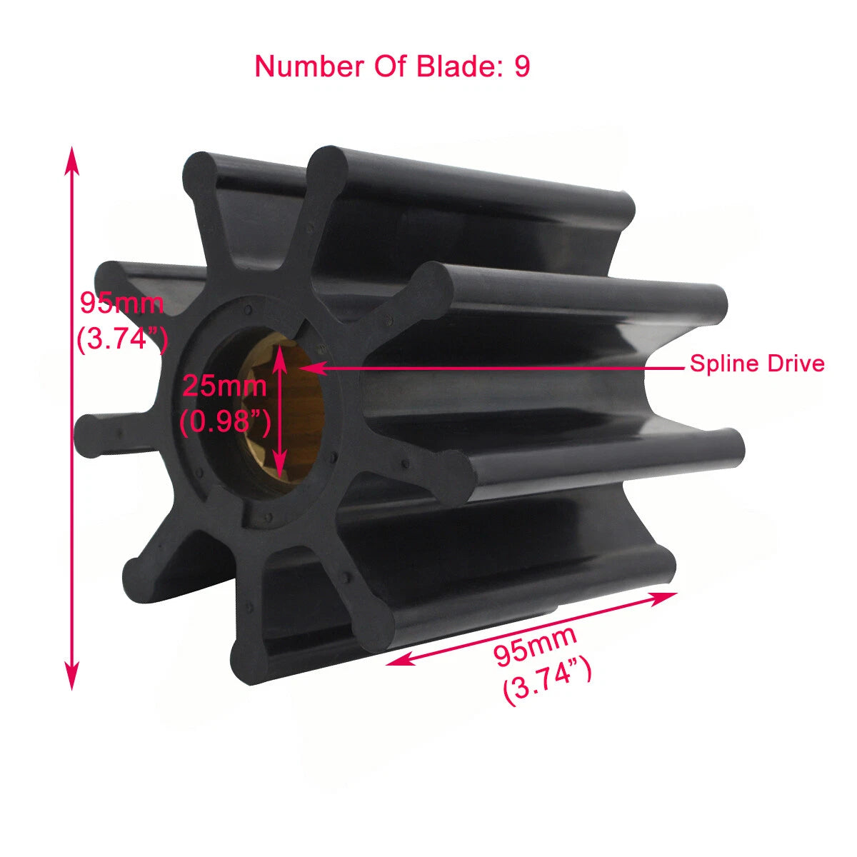 Flexible Impeller for Yanmar (148687-42830, JMP 8250-01, DJ 090-09, 17938-0001)