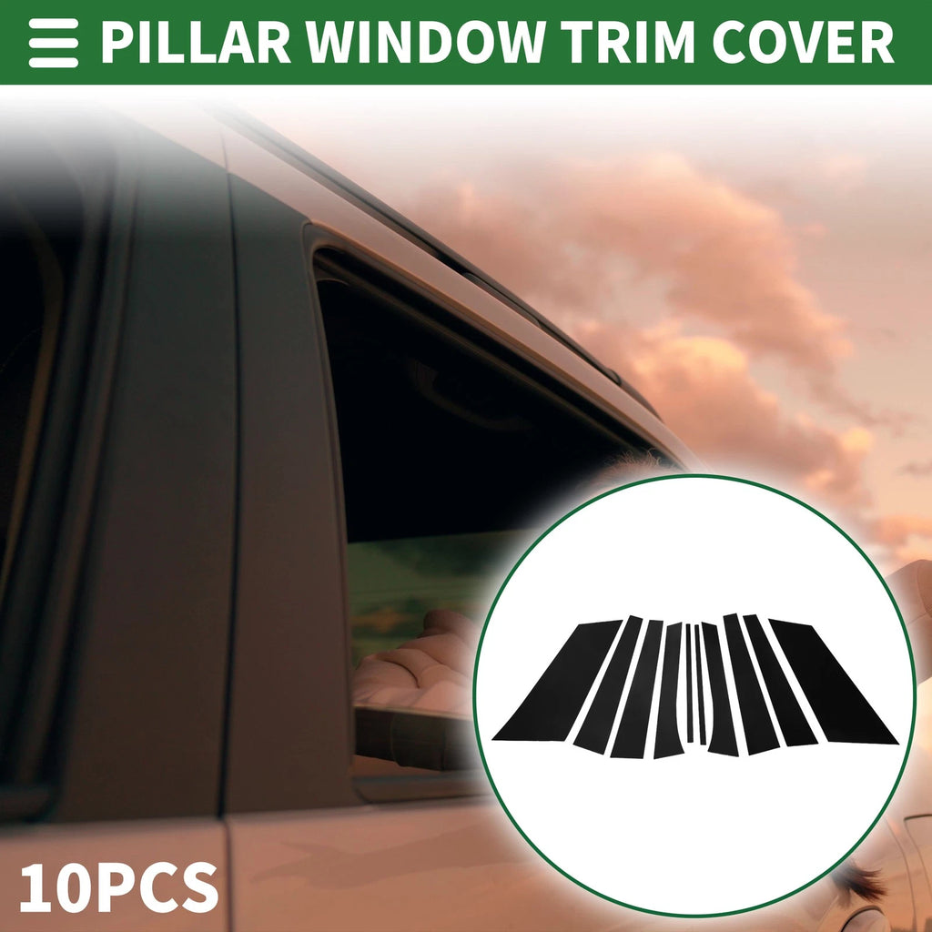 10 Pcs Door Pillar Window Trim for Buick Enclave (2007–2014) Black
