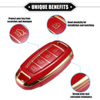 Set of 4 Keyless Key Fob Covers for Hyundai Elantra Accent Santa Fe (Red)