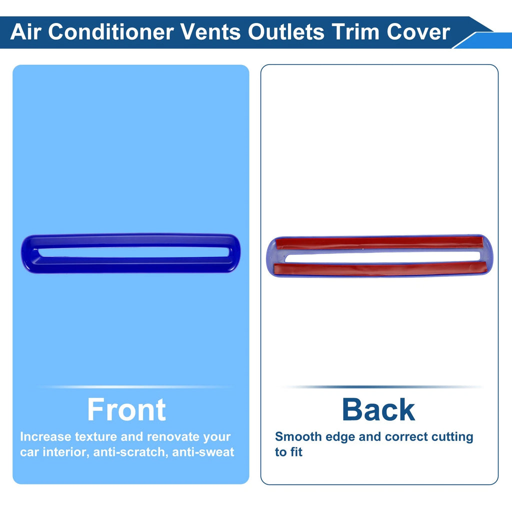 2X Air Condition Outlet Vent Trim Cover Frame for Dodge Challenger (2015–2023) Blue
