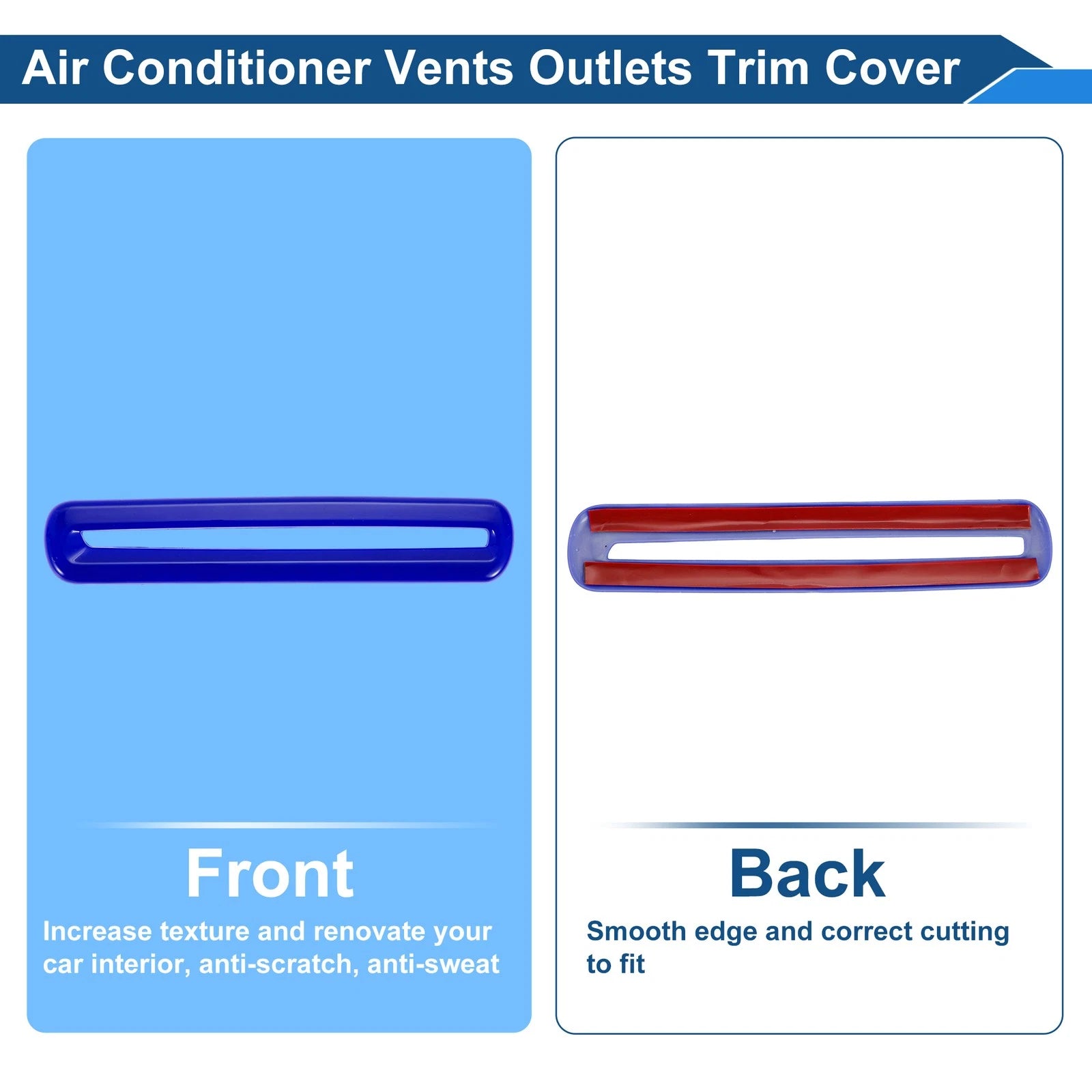 2X Air Condition Outlet Vent Trim Cover Frame for Dodge Challenger (2015–2023) Blue