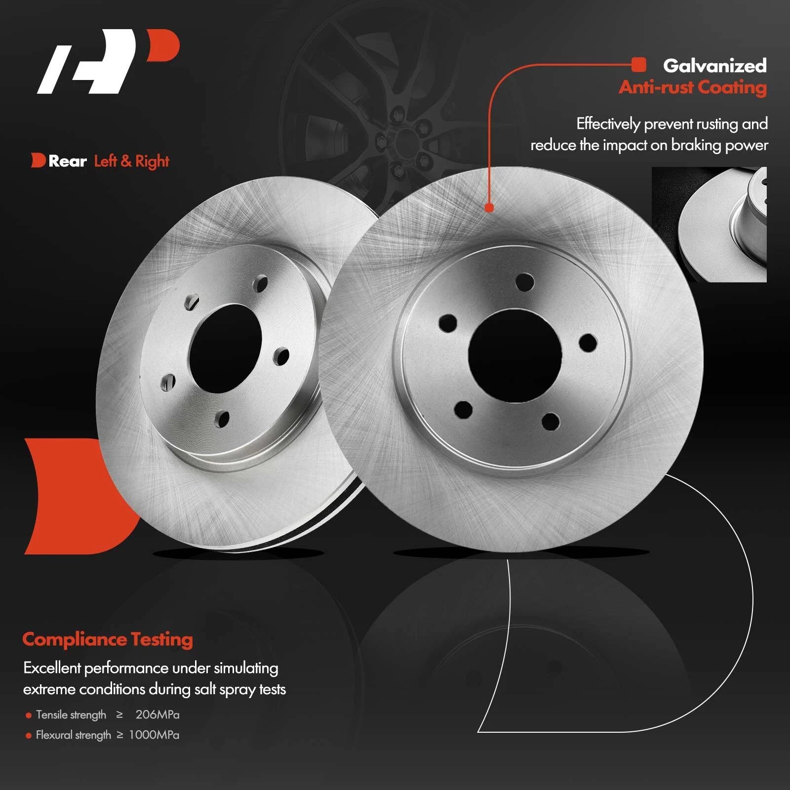 Front Disc Brake Rotor & Pad Set for Ford Escape 2001-2012