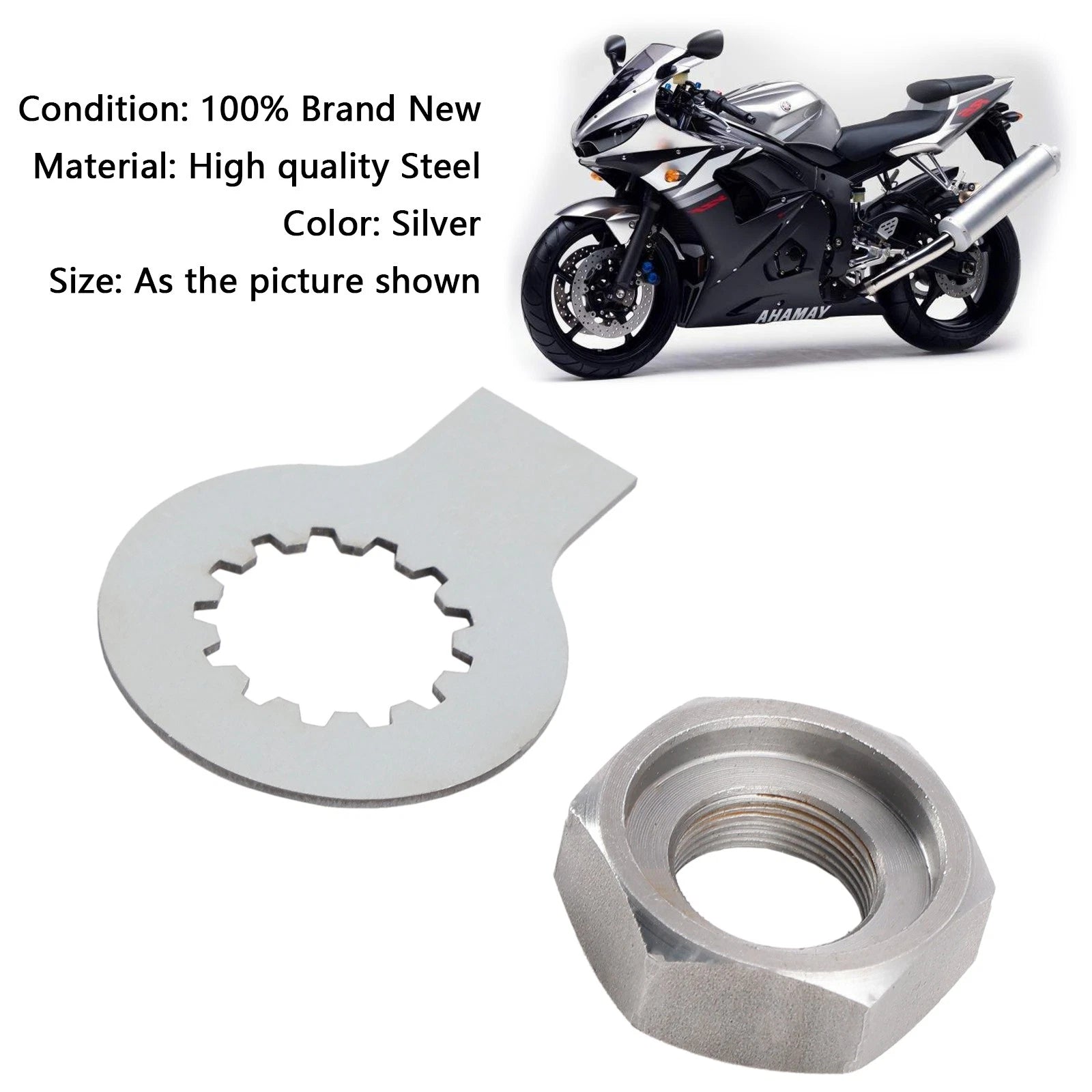 Front Sprocket Nut Lock Washer Tab Kit for Yamaha R6 YZF 600 1000 TDM 850 (1999–2023)
