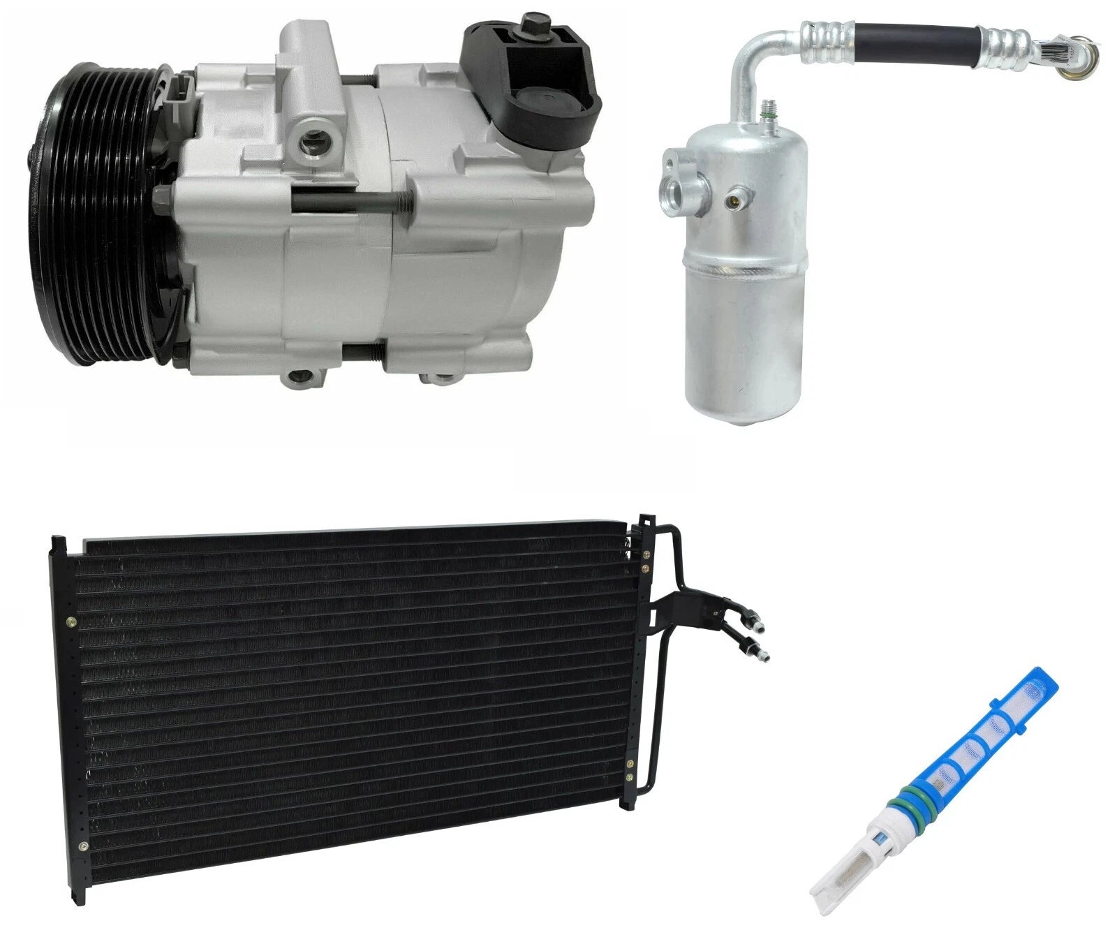 AC Compressor Kit With Condenser for Ford F-150 4.6L 5.4L (1998–2000)