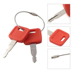 2X Ignition Key w/Key Ring for John Deere Excavator (AT194969, AT147803, H800)